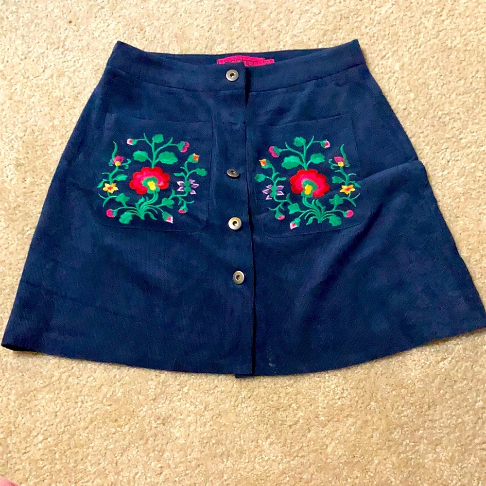 Boohoo navy blue skirt
